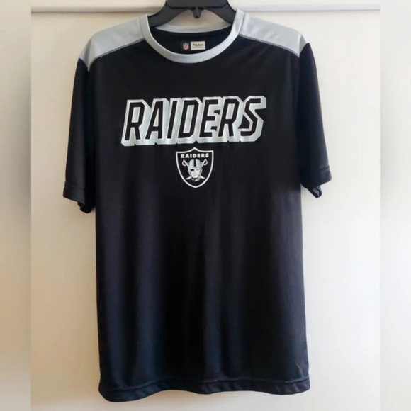 NFL Team Apparel Las Vegas Raiders Crewneck Athleisure Tshirt Logo spellout M - Picture 1 of 4